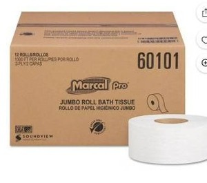 lot 15582 image: Marcal Pro Jumbo Roll Bath Tissue 12-Pack Commercial Toilet Paper