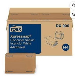 lot 15602 image: Tork Xpressnap Interfold 1-Ply White Dispenser Napkins 12 pks