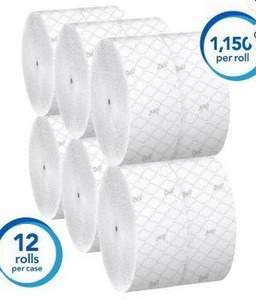 lot 15620 image: Scott Professional 2 Ply Coreless High-Capacity Jumbo Roll Toilet Paper, 12 Pack