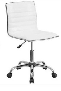 lot 15627 image: Flash Furniture Alan Vinyl Ribbed Ergonomic Swivel Office Chair in White