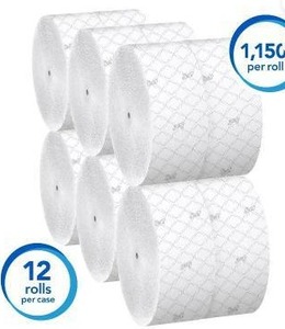 lot 15633 image: Scott Professional Coreless High-Capacity Jumbo Roll Toilet Paper, 12 Rolls