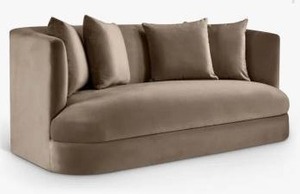 lot 15641 image: Home Meridian Furniture Loveseat, Color Taupe- Retail $1350