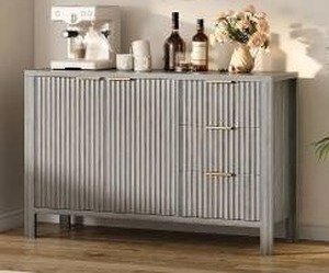 lot 15642 image: Modern Farmhouse Buffer Sideboard Cabinet with Storage