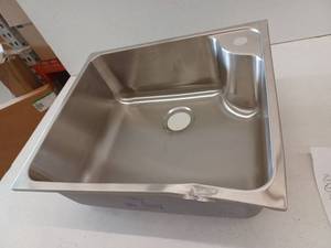 lot 15649 image: 24 Inch Stainless Steel Drop In Laundry Sink