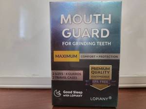 lot 3030 image: Mouth Guard for Grinding Teeth 2 Sizes4 Guards  2 Travel Cases BB MAR 2028