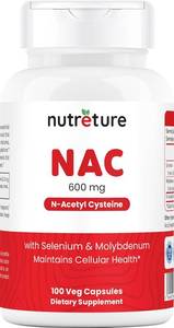 lot 3044 image: NAC Supplement N-Acetyl Cysteine Liver Supplement with Selenium & Molybdenum for Liver Health  N-Acetyl Cysteine 600 mg 100 Capsules BB 2 2023