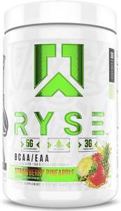 lot 3079 image: RYSE BCAA EAA Powder - Strawberry Pineapple - 5g Branched Chain Amino Acids, 3g Essential Aminos, Sugar-Free Electrolytes for Pre & Post Workout Muscle Recovery, Hydration and Strength - 30 Servings BB MAR 25