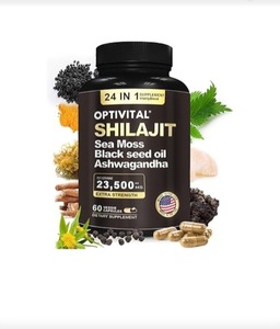 lot 3081 image: Pure Himalayan Organic Shilajit for Men & Women Sea Moss, Black Seed Oil, Ashwagandha, Rhodiola & Burdock, Ginseng Cordyceps & Biloba, Nettle & Turmeric No Fillers 60 Caps BB JUN 27