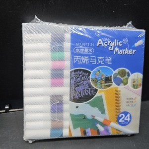 lot 3085 image: 24 Color Acrylic Markers Set Acrylic Paint Pen Acrylic Pen Acrylic Paint Marker for Glass Rock Painting