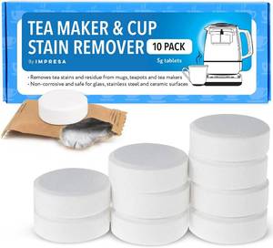 lot 3090 image: IMPRESA Teapot Cleaner Tablets - Compatible with Breville BTM100 & BTM800XL Models - 10-Pack - Non-Corrosive Limescale & Tea Stain Remover for Tea Makers, Electric Kettles & Mugs