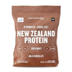 lot 3127 image: Schinoussa Probiotic Whey Protein Powder  Grass-Fed  Chocolate  2 Lb  Gut Health & Immune Support  8 Probiotic Strains  Protein for Muscle Recov BB MAR 26