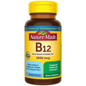 lot 3140 image: Nature Made Maximum Strength Vitamin B12 5000 mcg Softgels - 60ct BB APR 27
