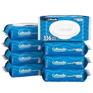 lot 3153 image: Cottonelle Fresh Feel Flushable Wet Wipes, Adult Wet Wipes, 8 Flip-Top Packs, 42 Wipes Per Pack (336 Total Wipes), Packaging May Vary