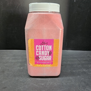lot 3206 image: The Candery Cotton Candy Floss Sugar 6lbs 96oz Jars - 1 Pack Strawberry. BB OCT 27