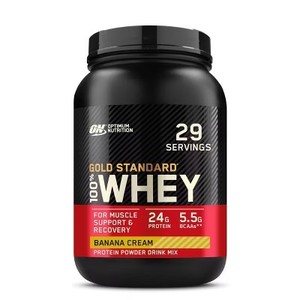 lot 3209 image: Optimum Nutrition Gold Standard 100% Whey Protein Powder, Banana Cream, 2 Pound (Packaging May Vary) BB JAN 26