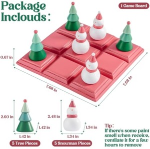lot 3227 image: WDS WONDROUS Christmas Tic Tac Toe Game, 3D Snowman & Tree Pieces, Coffee Table Decor, Indoor Holiday Decorations, 2 Players,