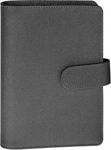 lot 3228 image: Antner A6 Notebook Binder Refillable 6 Ring Budget Binder Cover for A6 Refill Paper, PU Leather Budget Planner Organizer with Magnetic Buckle, Loose Leaf Personal Planner, Glitter Black