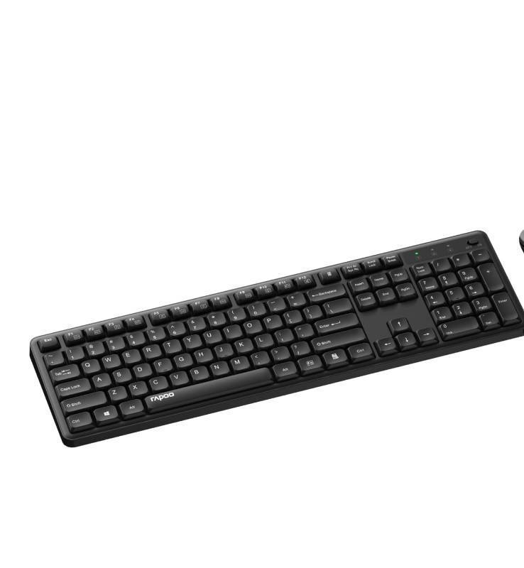 lot 3234 image: Rapoo X2100 Quiet Wireless Keyboard 2.4GHz USB Receiver, 12 Multimedia Keys, Spill-Proof, Full-Sized, Compatible with PC, Laptop, Black - Retail $17
