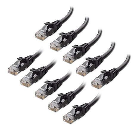 lot 3297 image: Cable Matters 10-Pack Snagless Short Cat6 Ethernet Cable (Cat6 Cable  Cat 6 Cable) in Black 7 ft - Retail $35