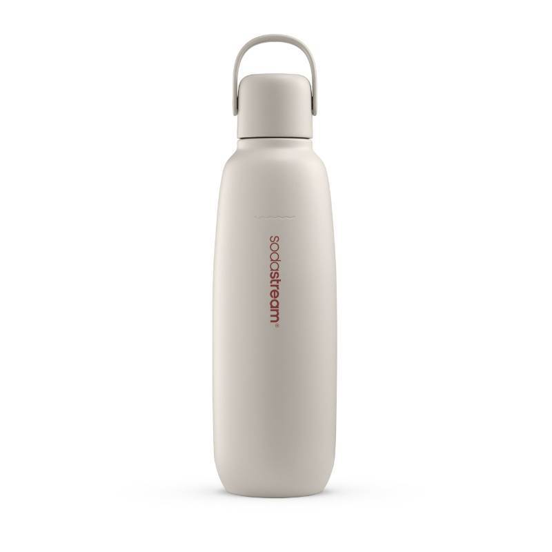 lot 3326 image: sodastream Fizz & Go Cool - All Metal Bottle (Sand) Carbonating Bottle Capacity, 0.9L - Retail $24