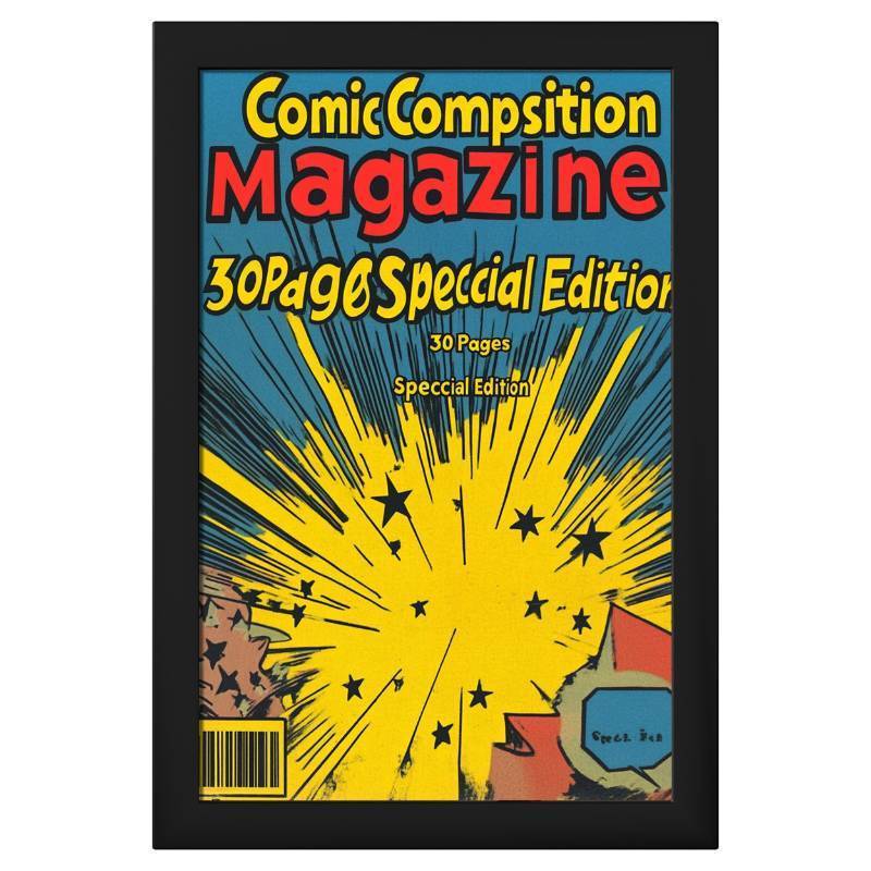 lot 3353 image: eletecpro Comic Book Frame, 1 Pack Picture Magazine Frame Fits Current Single Comic Book up to 6 34 x 10 14, Wall Mount or Tabletop Display, Black - Retail $13