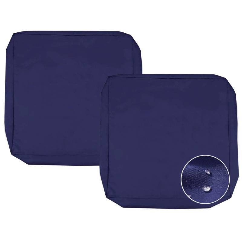 lot 3414 image: Sqodok Patio Cushion Covers 21x19x3 inch, Waterproof Outdoor Cushion Covers for Patio Furniture, 2Pack Patio Cushion Seat Slicovers Replacement for Sectional Sofa, Wicker Chair, Blue - Retail $20