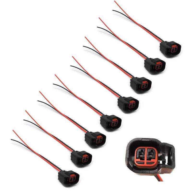 lot 3483 image: HiSport Fuel Injector Connector 8 PCS S824 Pigtail Connectors Wire Replace 15306318 Compatible with GM Ford Dodge LS2 LS3 - Retail $10