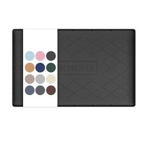 lot 4614 image: URMONA 19 x 12 Waterproof Silicone Mat in Multiple Sizes & Colors, Under Sink Mat for Kitchen & Bathroom, Pet Food Pad for Dogs & Cats, Kitchen Cabinet Liner, Multi-Purpose for Storage(Black) - Retail $17