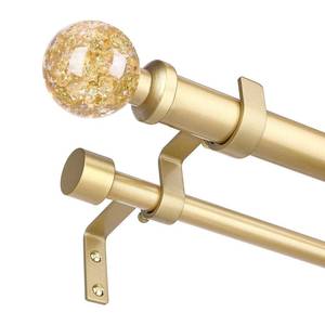 lot 4616 image: Wolistsa Double Curtain Rod 36-153 Inch, Gold Extra Long Dual Curtain Rods for Windows, Adjustable Heavy Duty Vintage Spliced 1 Inch Window Treatment Rods with Decorative Crystal Foil Finial - Retail $40