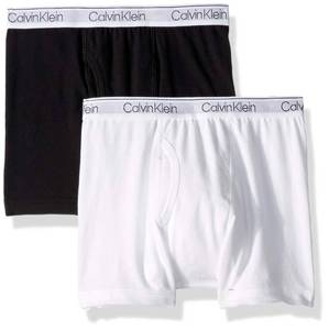 lot 4627 image: Calvin Klein Boys 2-Pack Modern Cotton Boxer (Little KidsBig Kids) Classic WhiteBlack MD (8-10 Big Kid) - Retail $18