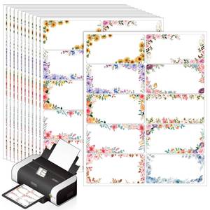 lot 4644 image: Zhanmai 300 Pcs Personalized Return Address Mailing Labels Floral 2x4 Inch Self Adhesive Stickers Printable Gift Custom Labels Compatible with Laser and Inkjet Printer, 30 Sheet - Retail $10