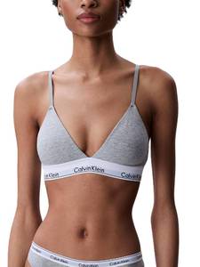 lot 4659 image: Calvin Klein Modern Cotton Lightly Lined Triangle Bralette Grey Heather XS - Retail $26