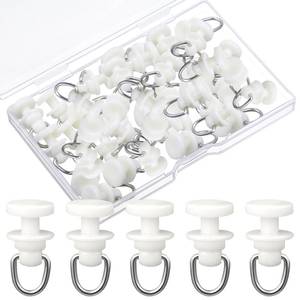 lot 4665 image: Craftsatin 50 Pcs Plastic Curtain Track Roller Hooks Ceiling Sliding Curtain Glider Accessories for Living Bedroom Shower Privacy Rv Garage Divider Track and Hooks - Retail $7