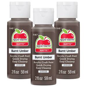 lot 4690 image: Apple Barrel Acrylic Paint, Burnt Umber (Pack of 3) 2 oz&nbsp