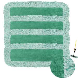 lot 4696 image: Dust Mop Pads for Rubbermaid Commercial Microfiber Dust Mops - 18 inch Mop Head Replacement with Fringe - Reusable Wet & Dry Cleaning Flat Mops System 18 17 Refill for Multi-Surface Floor - 4 Pack - Retail $18