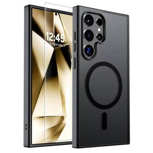 lot 4707 image: SUPFINE Magnetic for Samsung Galaxy S24 Ultra Case (Built-in Magnets) (Military Grade Drop Protection) Slim Translucent Shockproof Phone Case,Black - Retail $10