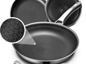 OATOFP Non Stick Frying Pans 7 inch, Hybrid Improved Version Frying Pans Nonstick with Lid,non stick Stainless Steel Skillets, Dishwasher and Oven-Safe Chef Pan - Retail: $986