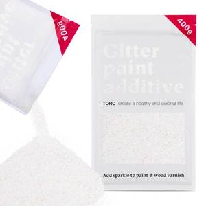 lot 4732 image: TORC Holographic White Glitter Paint Additive - Multi-Size Glitter Powder for Acrylic Paint, Walls, Wood Furniture & Crafts (400g14oz) - InteriorExterior Use on All Finishes - Retail $15