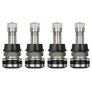 lot 4738 image: CKAuto 4 Pieces TR416 Metal Valve Stems Outer Mount Fits .453 & .625 Rim Holes Long 1 12, Silver - Retail $9
