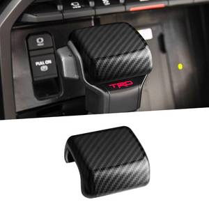 lot 4740 image: auovo Shifter Gear Hand Brake Trim Cover Fit for Toyota TundraSequoia 2022-2026 & Tacoma 2024 2025 2026 Accessories Car Gear Shift Head Protection Cover Gear Shift Knob Cover (Carbon Fiber Pattern) - Retail $13