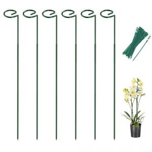 lot 4748 image: Breeze Touch 6 Pack Plant Stakes, 23.6 Inch Plant Support Stakes with 15 Twist Ties, Plant Sticks Support, Flower Stakes for Plants Peony, Tomato Seedling, Marigold, Amaryllis, Sapling, Coreopsis - Retail $13