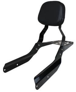 lot 4753 image: YHMOTO Passenger Sissybar Backrest with Luggage Rack Fits for Honda VTX 1300 1800 NRS Models 2002-2008 (Black) - Retail $80