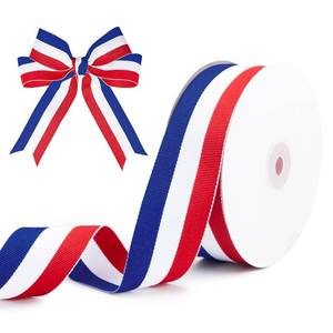 lot 4766 image: Red White and Blue Ribbon Patriotic Ribbon 1.5 Inch x 25Yds American Flag Striped Grosgrain Ribbon for Gift Wrapping, 4th of July Decorations, Memorial Day Decorations, School Baseball Medals Crafts - Retail $204