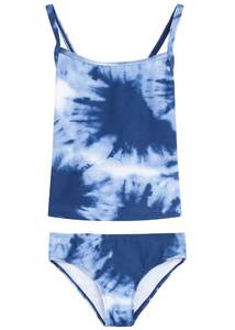 lot 4771 image: Kanu Surf girls Melanie Beach Sport 2-pc Upf 50 Banded Tankini Two Piece Swimsuit, Beach Girl Denim, 10 US - Retail $21