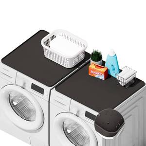 lot 4787 image: 2 PACKS SEIRI Washer and Dryer Topper, 26 x 26 Silicone Dryer Top Protector Mats for Flat Top Surface Cover and Front Load Washing Machine Non-Slip Waterproof Laundry Topper Mat Large (Dark Gray) - Retail $36
