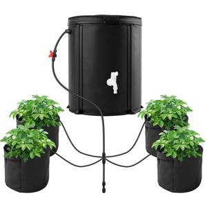 lot 4797 image: Toriexon Auto Drip Irrigation System Kits for Plants, with 13 Gallon Bucket and 25W Water Pump, Automatic Watering System for Indoor and Outdoor for Grow Tent, Greenhouse, Lawn - Retail $50