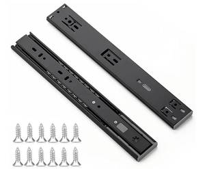 lot 57831 image: 12 Inch Soft Close Drawer Slides 1 Pairs 2 Pack Black Full Extension Ball Bearing Drawer Glide Side Mount - Retail $15