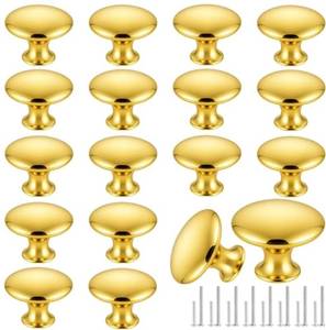 lot 57867 image: 18 Piece Drawer Knobs, Gold Cabinet Knobs with Screw, 30mm Drawer Pulls for Dresser, Kitchen, and Cabinet Drawers - Retail $9