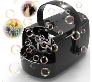 lot 57877 image: Durable Bubble Machine for Party 3 Power Modes for Non-Stop Fun - 18000 Bubbles Per Minute High Output 30 Mins Bubbles per Refill - Kids Safe Auto-Stop for Outdoor Backyard Birthday - Retail $27