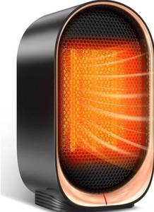 lot 57882 image: Space Heater, Portable Heater for Indoor Use, Small Electric Heaters with Overheat & Tip-Over Protection, Mini Desk Heaters for Office Bedroom Bathroom, Compact & Efficient Heating, Black - Retail $20